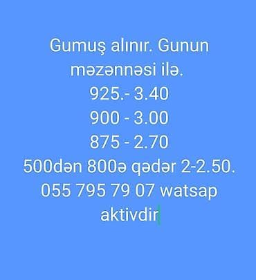 gümüşün qiyməti 2024: Gümüş alınır – günün məzənnəsi ilə. Qəbul edilən növlər və — 1