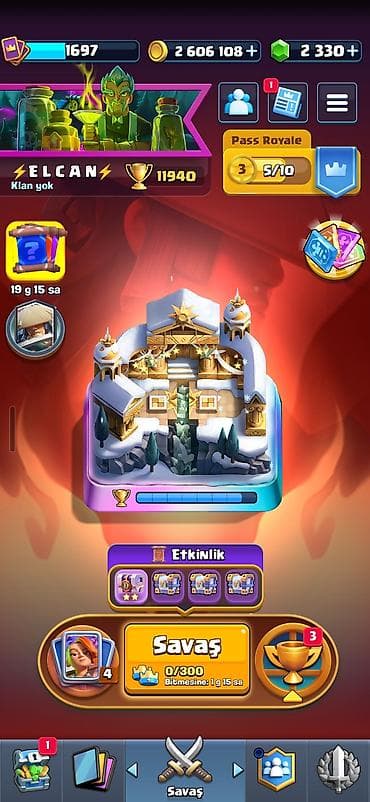 Clash royale hesabı. Hesabda 2 milyon altın və 2 min elmas var — 1