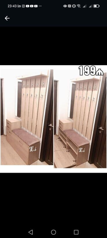 dehliz skaflari: Yeni, Açılan, 2 qapılı Düz dolab, Dəhliz dolabı, Türkiyə — 25