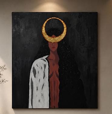 ordek şekli: Orijinal əl işi. 80×90 sm. Kətan üzərində akril və yağlı boya — 1