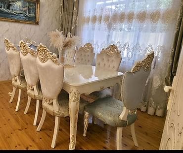 Qonaq otağı üçün, Açılmayan, Dördbucaq masa, 6 stul