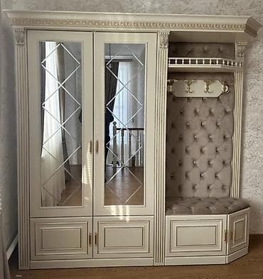 dolab hamam: 2 qapılı, Güzgülü, Bej, Digər material, Açılan, Düz dolab — 1