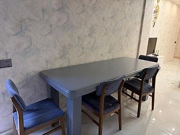 Qonaq otağı üçün, İşlənmiş, Kvadrat masa, 4 stul