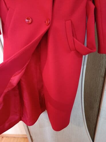 женские кожаные косухи: Пальто, L, цвет - Красный — 2