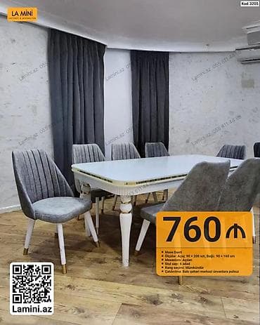 La Mini – Masa Dəsti (Kod: 3205) - Komplekt: masa + 6 ədəd stul -