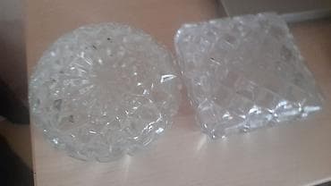 Şüşə kristal naxışlı qab dəsti - Material: qalın şüşə, kəsim/kristal