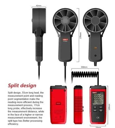 küləyin sürətini ölçən cihaz: Anemomometr. Model: UNI-T UT 363 S Rəqəmsal temperatur ölçən, hava — 4