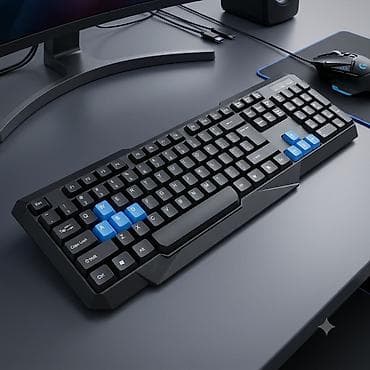 Masaüstü kompüterlər və komponentlər: Yeni usb girisli mavili qarali klaviatura 1 heftedir istifade olunur — 1
