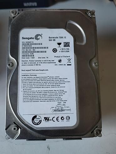 hdd usb: Model: Seagate Barracuda 7200.12 (Model: ST3500418AS) ​Tutumu: 500 GB — 2