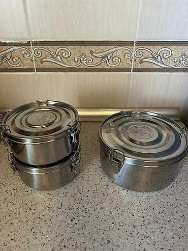 iphono 3: Paslanmayan poladdan hazırlanmış 3 ədəd yemək qabı dəsti — 2