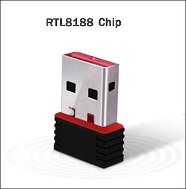 USB Wi‑Fi adapter – 150 Mbps, 2.4 GHz - Çipset: RTL8188 - Standart