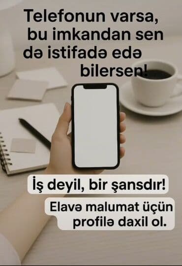 Onlayn gəlir imkanı – yalnız telefona ehtiyac var! - Mobil telefon lalafo.az -da Onlayn gəlir imkanı – yalnız telefona ehtiyac var! - Mobil telefon