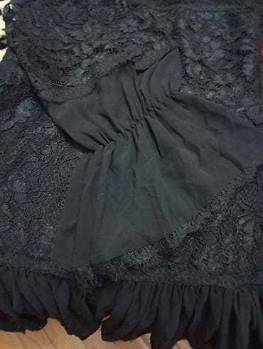 uzun corab: Qara krujeva detallı qadın paltarı TÜRKAN modadan alınıb.2 dəfə — 4