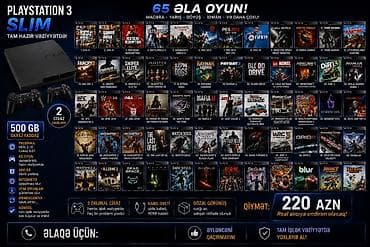 Видеоигры и приставки: PlayStation 3 Slim oyun konsolu, tam hazır vəziyyətdə təqdim olunur — 1
