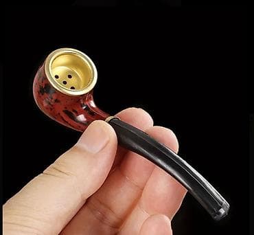 ucuz qelyan: Mini tütün borusu – klassik əyri dizayn - Material: polimer gövdə — 2