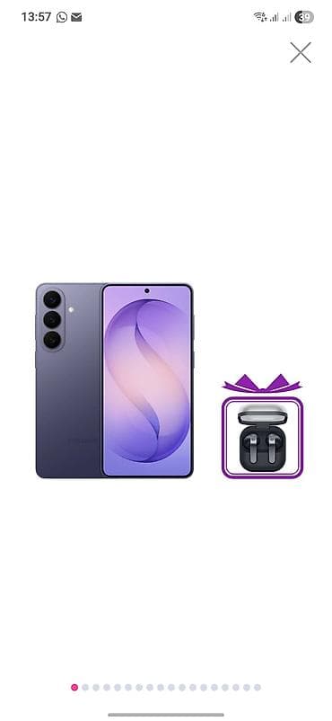 Samsung Galaxy S25, rəng - Bənövşəyi, Simsiz şarj