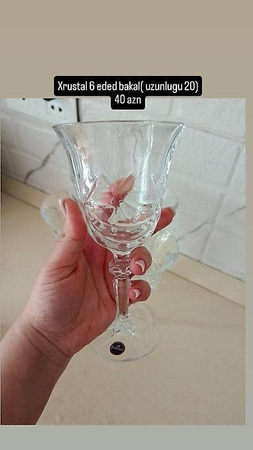 Qədəhlər, Xrustal, 6 ədədli dəst, Çexiya