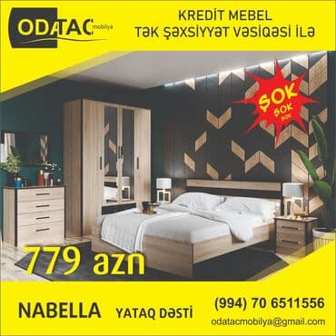 venera yataq desti: İkinəfərlik çarpayı, Komod, 2 tumba, Dolab, Türkiyə, Yeni — 2