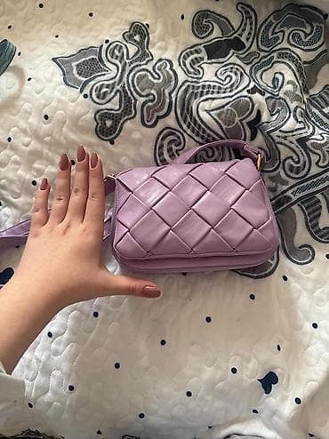 kaşelok: Lc Waikiki Bənövşəyi rəngdə toxuma fakturalı çiyin/çarpaz çanta - — 4