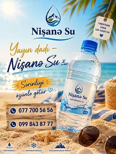 İçkilər: Nişanə Su və Alva Su – 19 litr təmiz, qazsız içməli su bidonları — 5