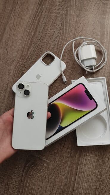 iphone se qiyməti: IPhone 14, 128 GB, Ağ, Face ID — 1