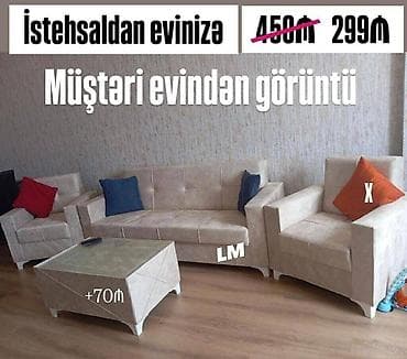 yellenen kreslo: Divan + 2 kreslo Endirim fürsəti: 299₼ Yeni və sifarişlə 💥 — 2