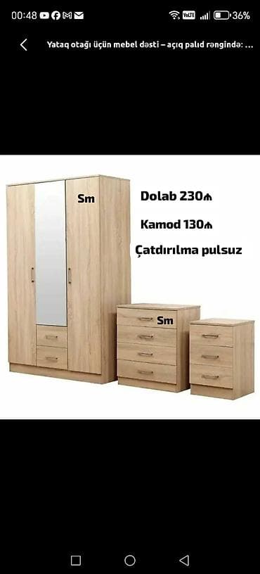 ag qorka: Yataq otağı üçün modul mebel dəsti – sifarişlə hazırlanır, rəng seçimi — 3