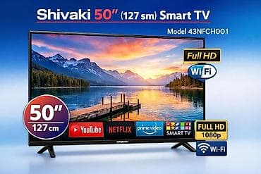 Yeni Televizor Shivaki LED ekran 50" FHD (1920x1080), Pulsuz çatdırılma