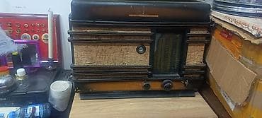 pioner magintafon: Antik radiola Minsk P7 lampalı radiolar 1953ci il qrammofon kombinə — 3