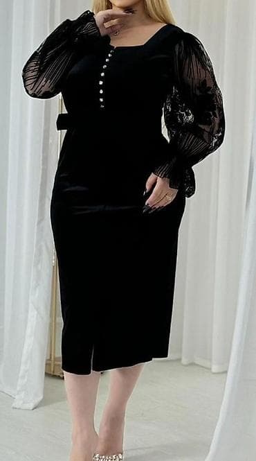 Qara məxmər kokteyl donu. L,Xl,2Xl ucun — 2
