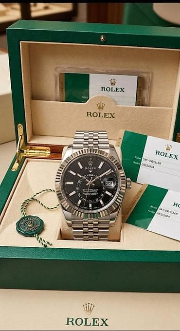 Личные вещи: Новый, Наручные часы, Rolex, цвет - Черный — 1
