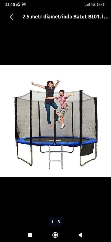 batut satışı: 2.5 m diametrli qoruyucu torlu batut (Anise, Trampoline with — 1