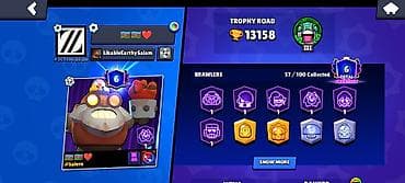 Brawl Stars oyun hesabı - Kupa: 13,158 - Profil nişanı: Green Meg — 3