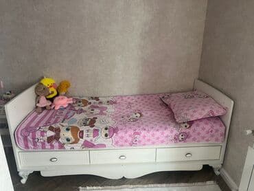 Lincoln: Для девочки, Кровать, С подъемным механизмом, Без матраса, С выдвижными ящиками — 1