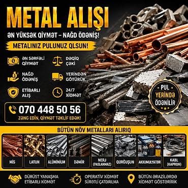 Мебельные услуги: Xidmət: Metal qəbulu və utilizasiyası Təsvir: - Bütün növ metalların — 1
