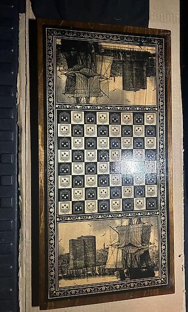 gumus pullar: Əl işı ilə işlənmiş taxta nərd/şahmat lövhəsi - Material: keyfiyyətli — 9