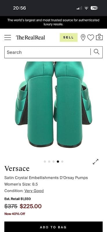 ayaqqabı bağı: Zümrüd-yaşıl platformalı qadın tufliləri - Brend yazısı: VERSACE iç — 5