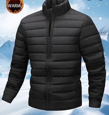 Qış üçün yüngül, isti kişi gödəkçəsi - Rəng: qara - Üst qat