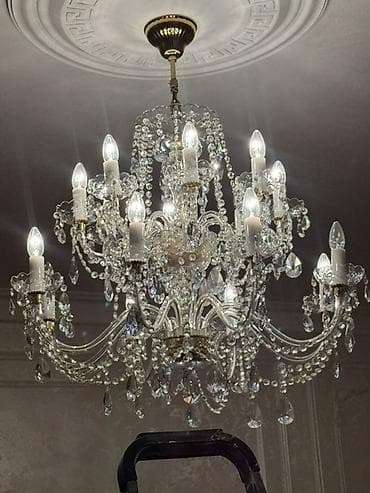 Çılçıraq, 10 və daha çox lampa, Xrustal