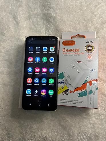 a 51 telefon: Samsung Galaxy A04e, 64 GB, rəng - Qara, Barmaq izi, Face ID — 3