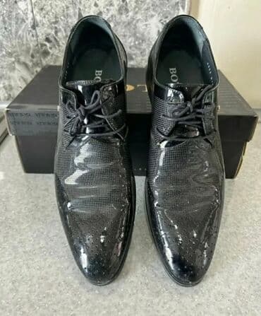 kişi kaşketləri: Klassik kişilər üçün şnurla bağlanan laklı dəri ayaqqabı - Brend — 2