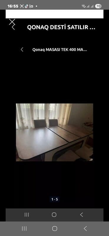 açılan stul: Qonaq otağı üçün, İşlənmiş, Açılan, Dördbucaq masa, 2 stul — 1