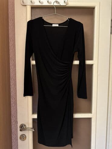 Qara rəngli qadın geyimi – zərif midi don - Model: Krujeva olmayan