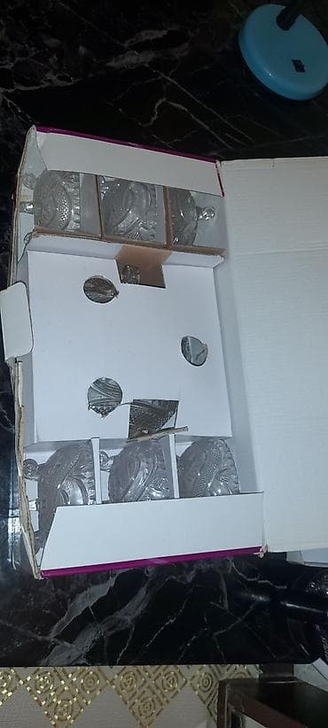 xrustal qutuda: Şirniyyat/qənd qabı dəsti – şüşə (High Quality Glassware Collection) — 2