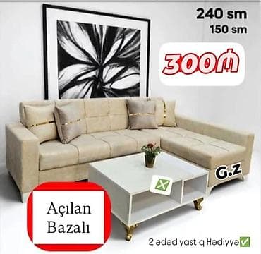 kunc divan satilir: Künc divan, Açılan, Bazalı, Parça, Çatdırılma yoxdur — 1