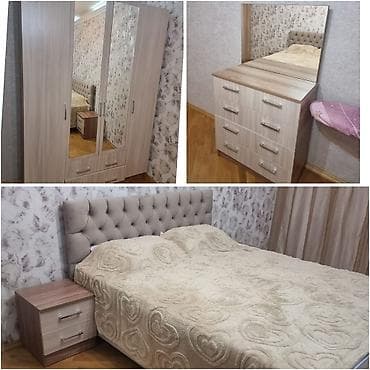 Двуспальная кровать, Шкаф, Трюмо, 2 тумбы, Б/у