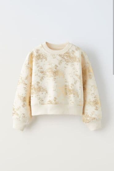 uşaq krokslar: Uşaq üçün switshirt - Rəng: süd ağ əsas, üzərində qızılı parıltılı — 1