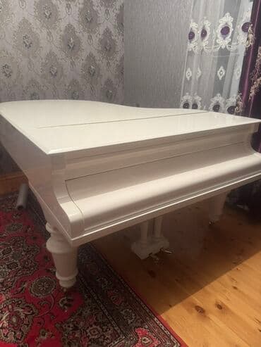 azerbaycan dili testleri 6 ci sinif: Ağ rəngli royal piano - Klassik dizaynlı, yüksək parlaq ağ korpus - — 3