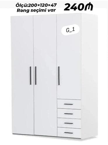 bal: Üç qapılı paltar dolabı – model G_1 - Ölçü: 200 × 120 × 47 sm - Rəng — 1