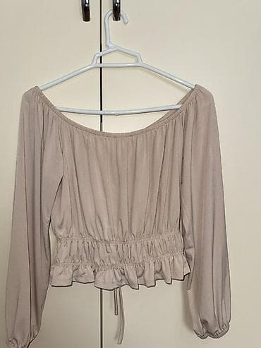 Другая женская одежда: Bej rəngli qadın bluzası(L ölçü) - Model: açıq çiyinli (off-shoulder) — 3